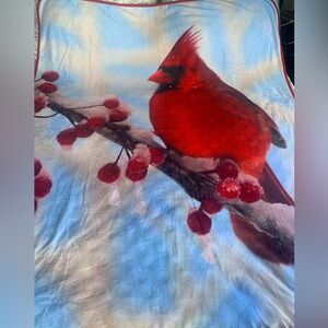 Red Cardinal Bird Thin Fleece Throw Blanket